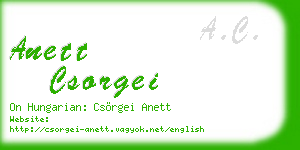 anett csorgei business card